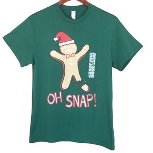 Oh Snap Christmas Gingerbread Man Graphic T-Shirt Size S NWOT